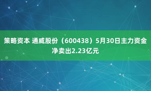 策略资本 通威股份(600438)5月30日主力资金净卖出2.23亿元